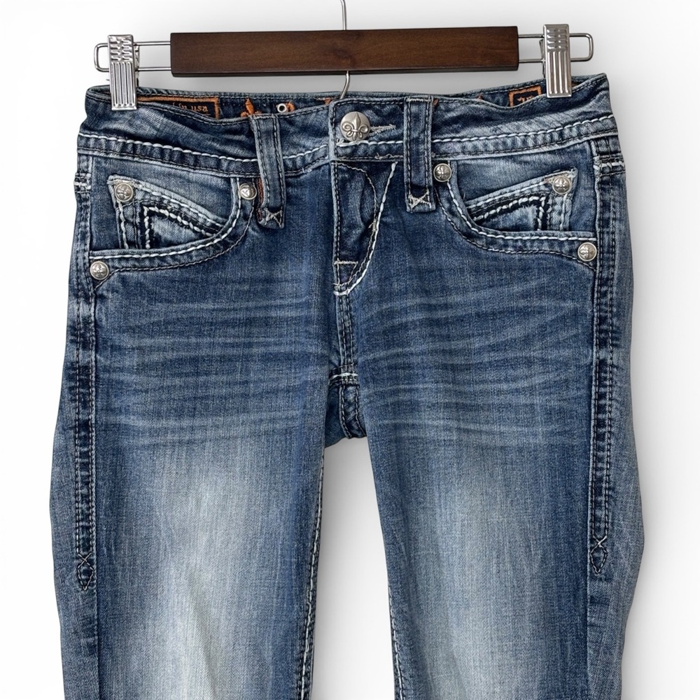 Rock Revival Blair Skinny Jeans 26 Heavy Stitch Flap Pocket 30 Inseam - Picture 9 of 15